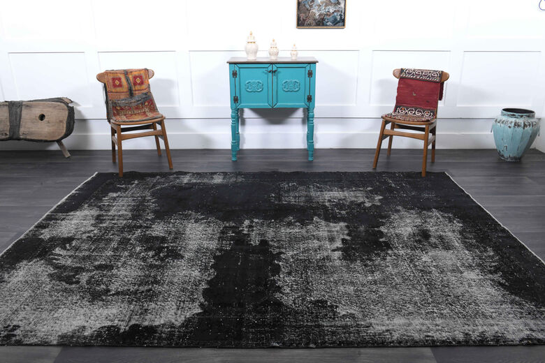 Distressed Black - Vintage Area Anatolian Rug