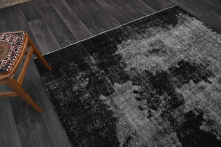 Distressed Black - Vintage Area Anatolian Rug - Thumbnail