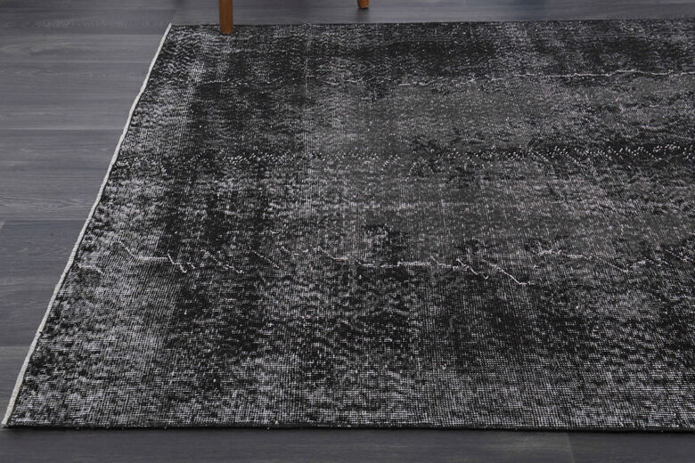 Vintage Anatolian Black Area Rug