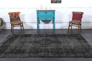 Vintage Anatolian Black Area Rug - Thumbnail