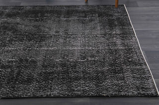 Vintage Anatolian Black Area Rug - Thumbnail