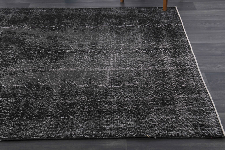 Vintage Anatolian Black Area Rug