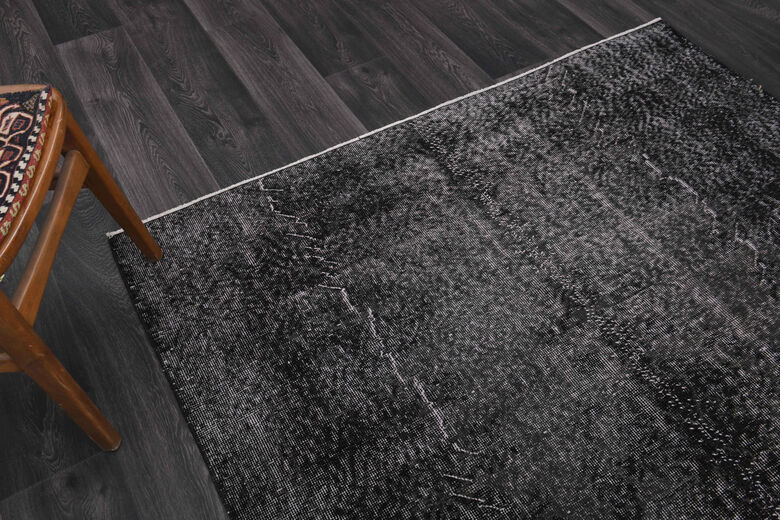 Vintage Anatolian Black Area Rug