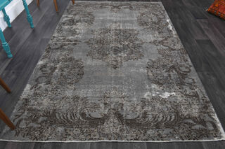 Vintage Gray Oriental Area Rug - Thumbnail