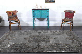 Vintage Gray Oriental Area Rug - Thumbnail