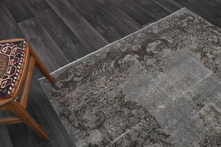 Vintage Gray Oriental Area Rug - Thumbnail