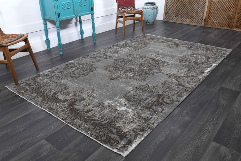 Vintage Anatolian Gray Oriental Area Rug