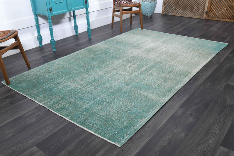 Turquoise Vintage Anatolian Area Rug