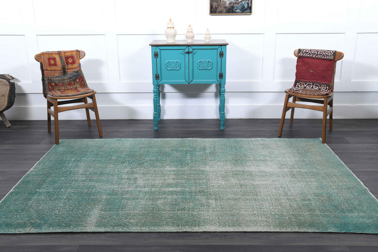 Turquoise Vintage Anatolian Area Rug