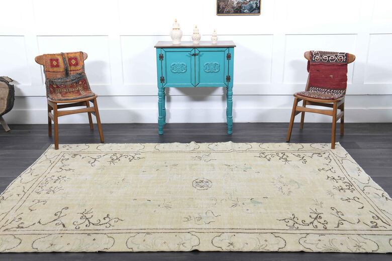 Neutral Vintage Anatolian Area Rug
