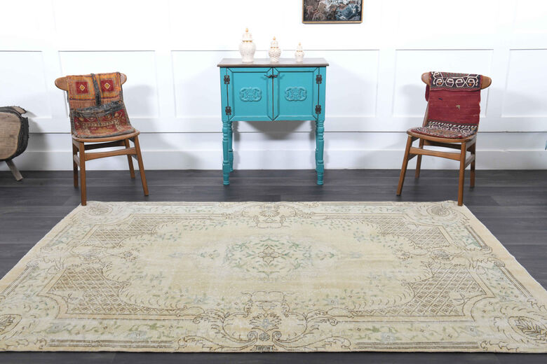 Neutral Vintage Area Anatolian Rug