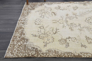 Neutral Beige Vintage Area Anatolian Rug - Thumbnail