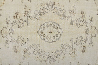 Neutral Beige Vintage Area Anatolian Rug - Thumbnail