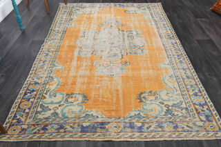 Oriental Orange Vintage Area Rug - Thumbnail