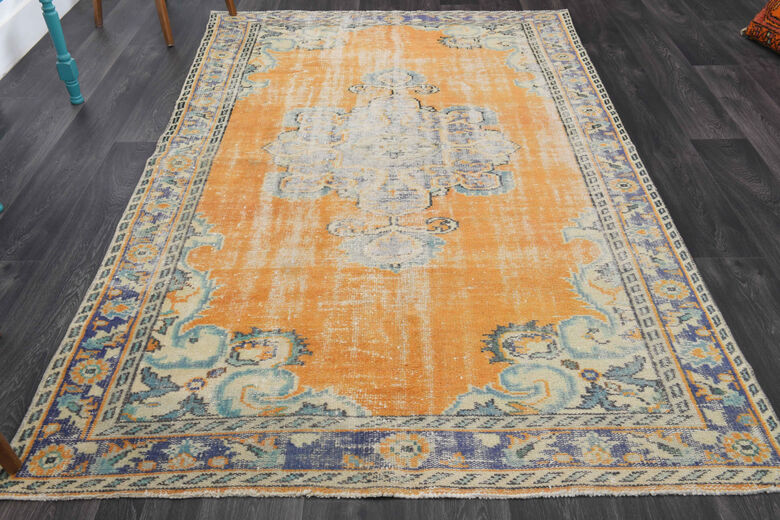 Oriental Orange Vintage Area Rug