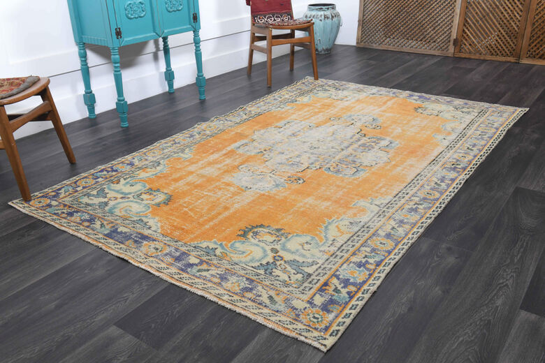 Oriental Orange Vintage Area Rug