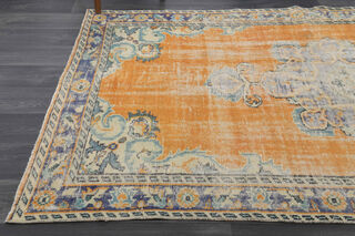 Oriental Orange Vintage Area Rug - Thumbnail