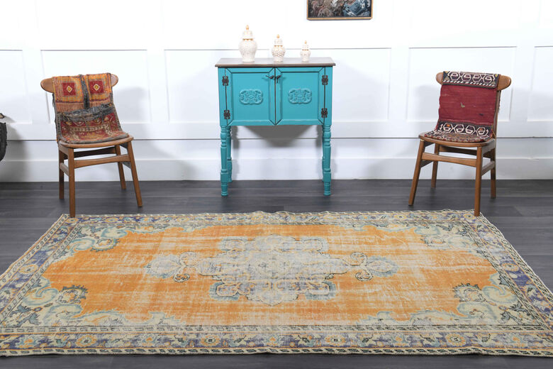 Oriental Orange Vintage Area Rug