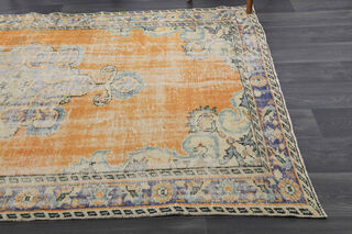 Oriental Orange Vintage Area Rug - Thumbnail