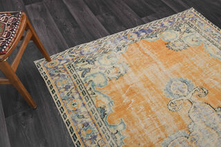 Oriental Orange Vintage Area Rug - Thumbnail