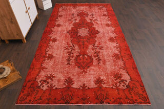Overdyed Red - Relief Vintage Area Rug - Thumbnail