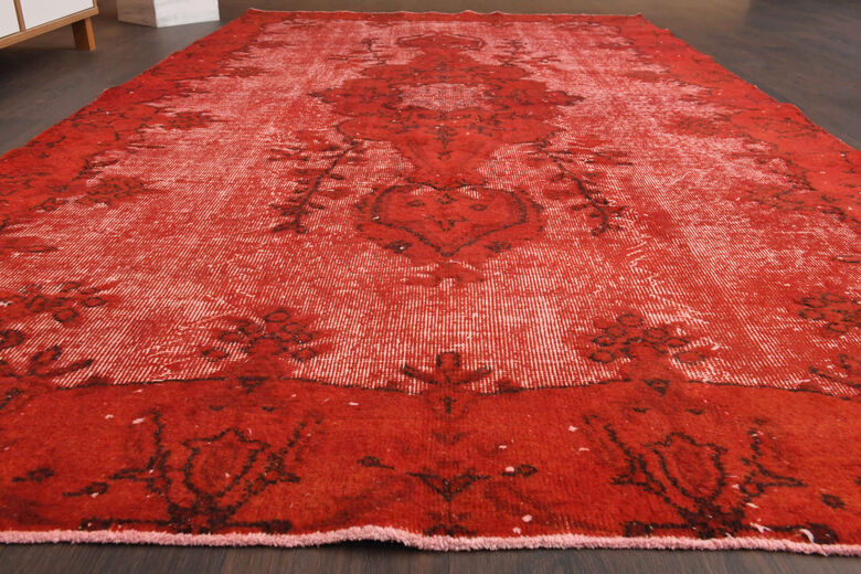 Overdyed Red - Relief Vintage Anatolian Area Rug