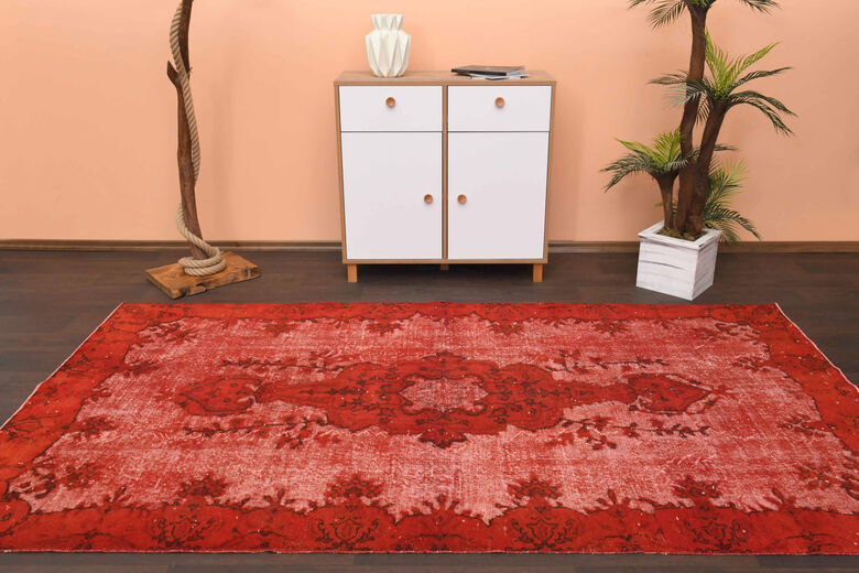 Overdyed Red - Relief Vintage Anatolian Area Rug