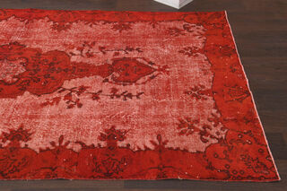 Overdyed Red - Relief Vintage Anatolian Area Rug - Thumbnail