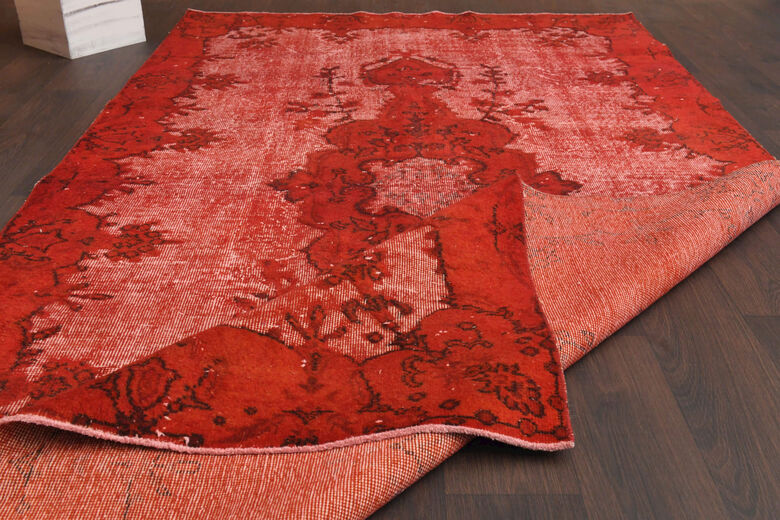 Overdyed Red - Relief Vintage Anatolian Area Rug