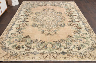 Oriental Oushak Vintage Area Rug - Thumbnail