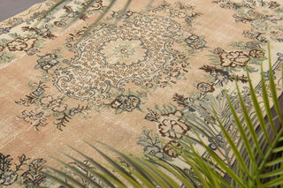 Oriental Oushak Vintage Area Rug - Thumbnail