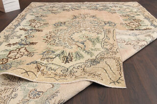 Oriental Oushak Vintage Area Rug - Thumbnail