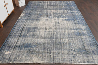 Blue Turkish Anatolian Vintage Area Rug - Thumbnail