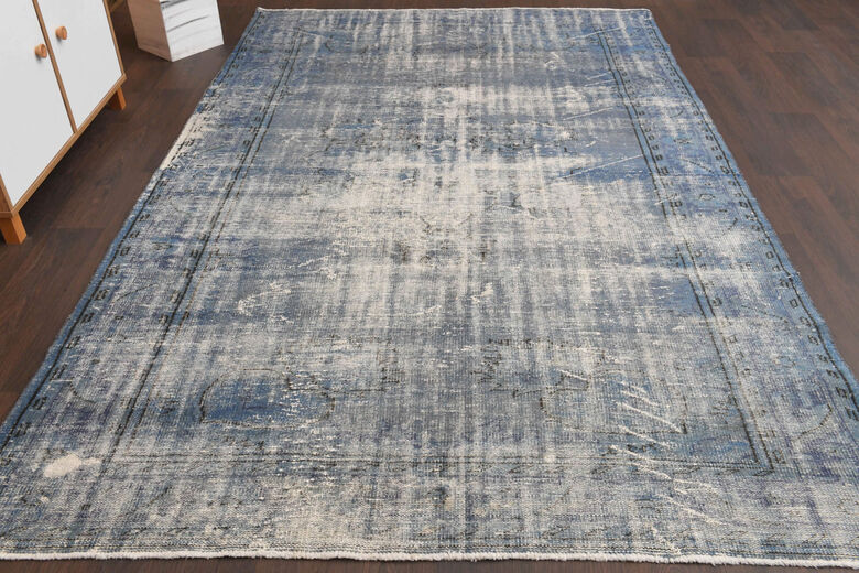 Blue Turkish Anatolian Vintage Area Rug