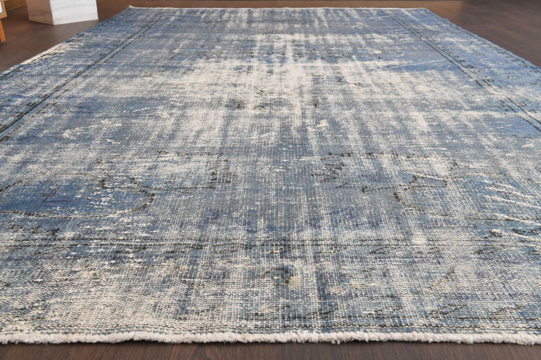 Blue Turkish Anatolian Vintage Area Rug