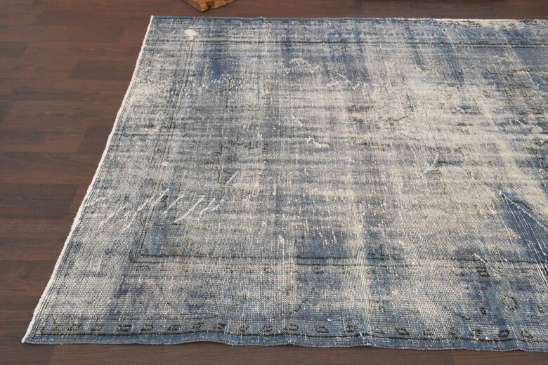 Blue Turkish Anatolian Vintage Area Rug