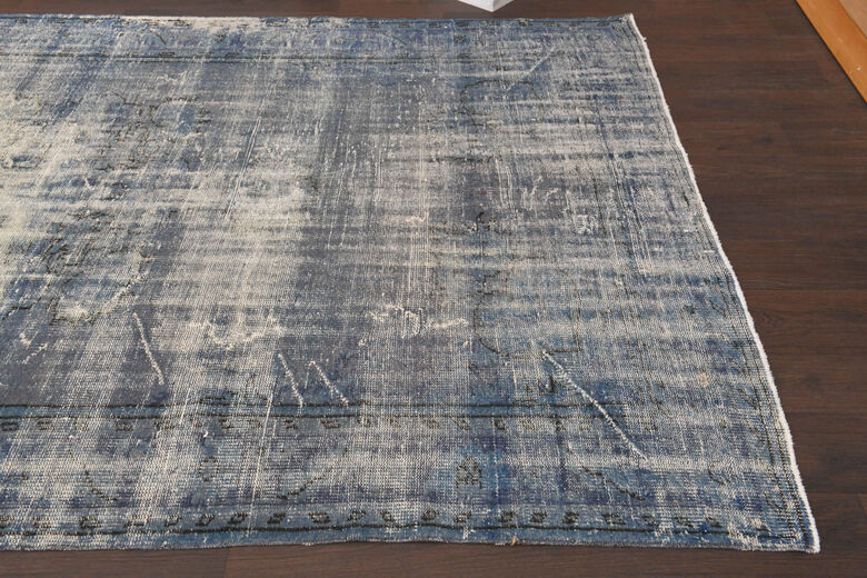 Blue Turkish Anatolian Vintage Area Rug