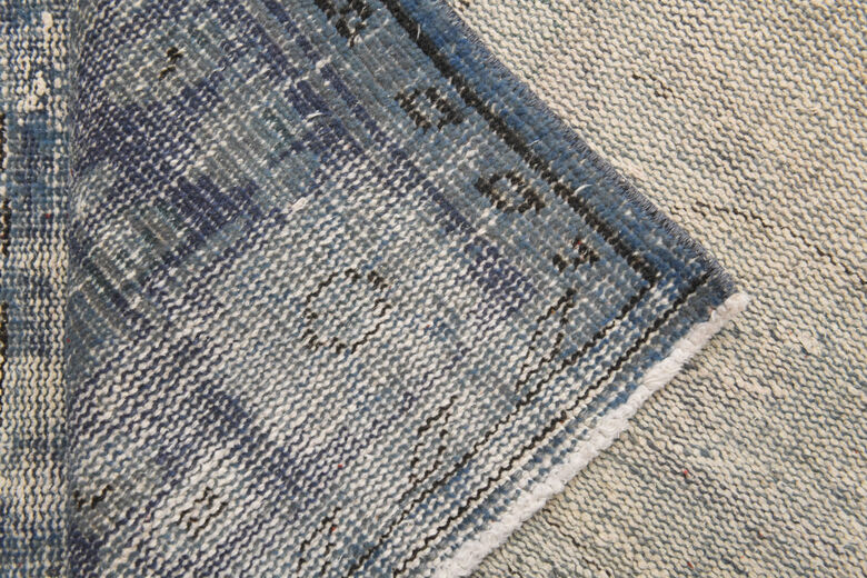 Blue Turkish Anatolian Vintage Area Rug