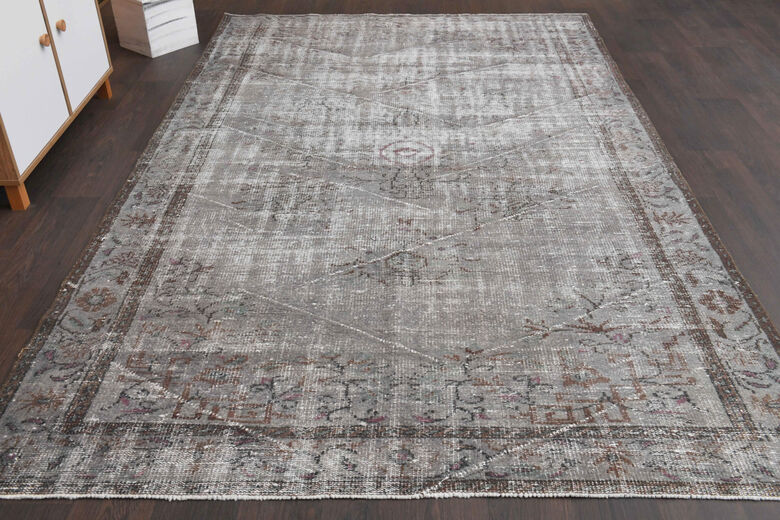 Antique Vintage Anatolian Floral Area Rug