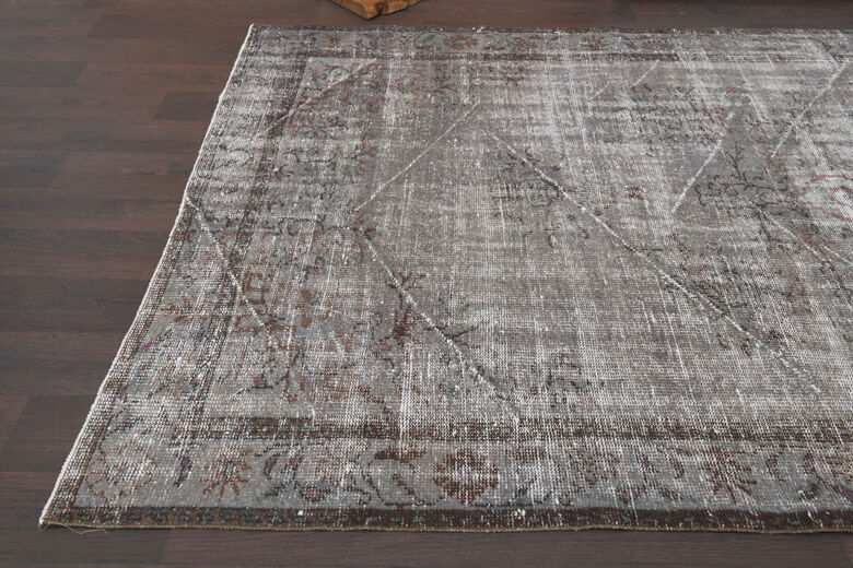 Antique Vintage Anatolian Floral Area Rug