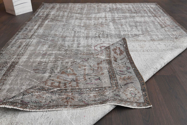 Antique Vintage Anatolian Floral Area Rug