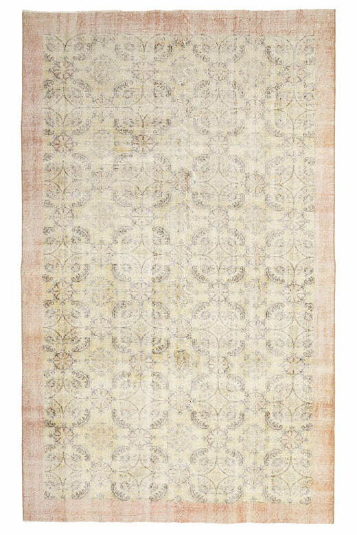 Bordered Antique Ikat Area Rug