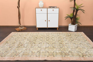 Bordered Antique Ikat Area Rug - Thumbnail