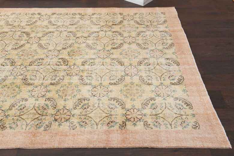 Bordered Antique Ikat Area Rug