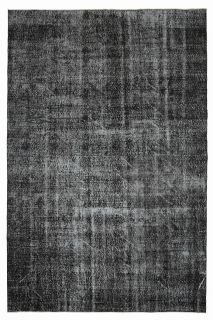 Solid Black Vintage Anatolian Rug - Thumbnail