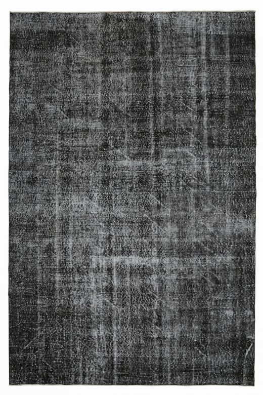 Solid Black Vintage Anatolian Rug