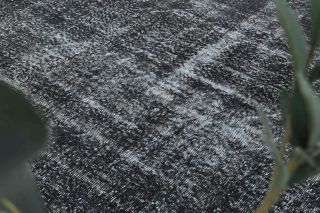 Solid Black Vintage Anatolian Rug - Thumbnail