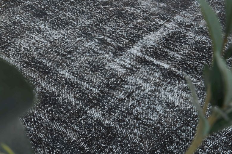 Solid Black Vintage Anatolian Rug