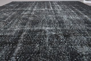 Solid Black Vintage Anatolian Rug - Thumbnail