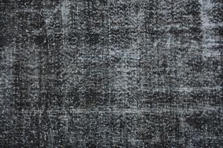 Solid Black Vintage Anatolian Rug - Thumbnail